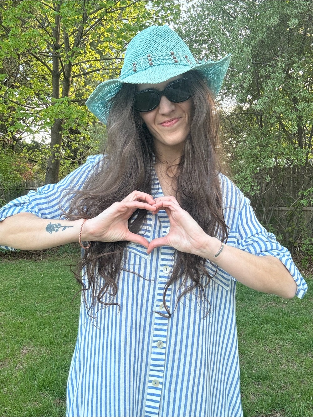 Vintage Cowboy Style Sunhat with Bow and Wooden Bead Accents